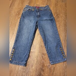 Westport High Rise Blue Jeans with Gold Accents